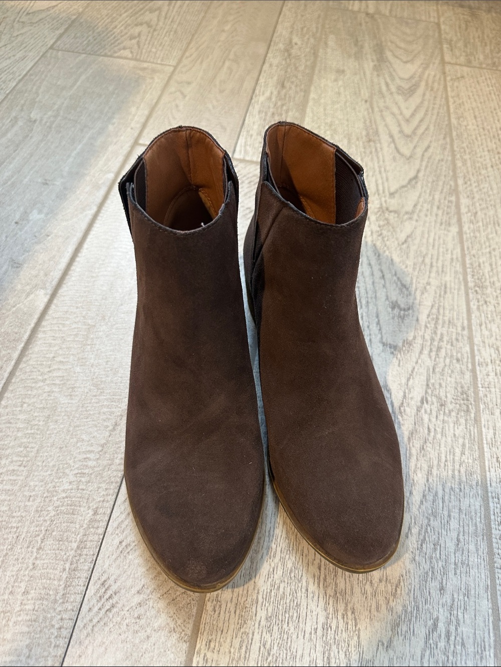 Lucky Brand Dark Brown Suede Ankle Booties